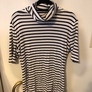 Cowel-neck striped shirt